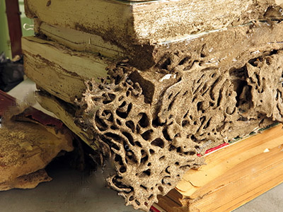 Termite damage to wood